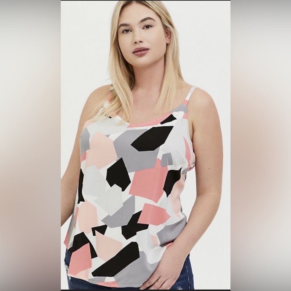 Torrid Women's Camisole with Abstract Peach and Black Design